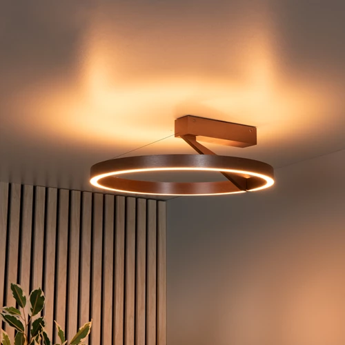 Lucide APPLAUSE - Flush ceiling light - Ø 40 cm - LED Dim. - CCT - 1x26W 2200K/4000K - Coffee | Premium - atmosphere 1